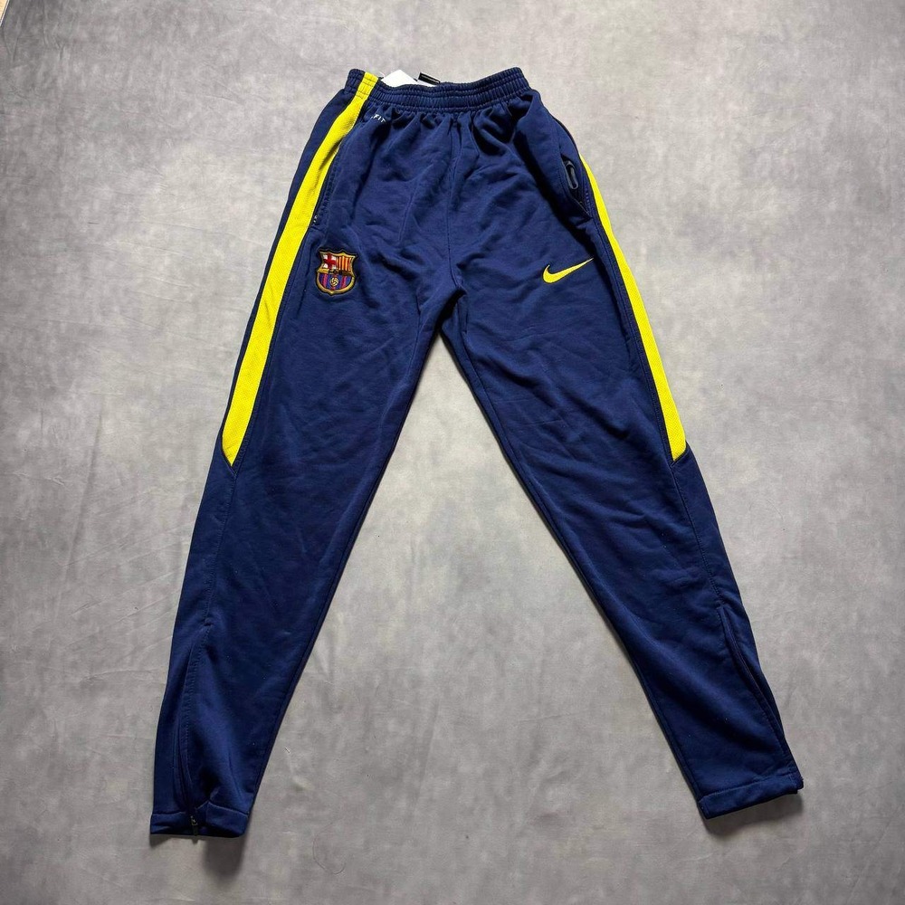 Nike FC Barcelona Training Pants Mens M Navy Blue Yellow Dri-FIT Track Joggers